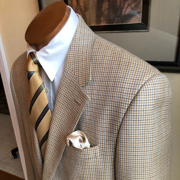 Ralph Lauren CHAPS All Silk Houndstooth Jacket Size 42L - Picture 7 of 14